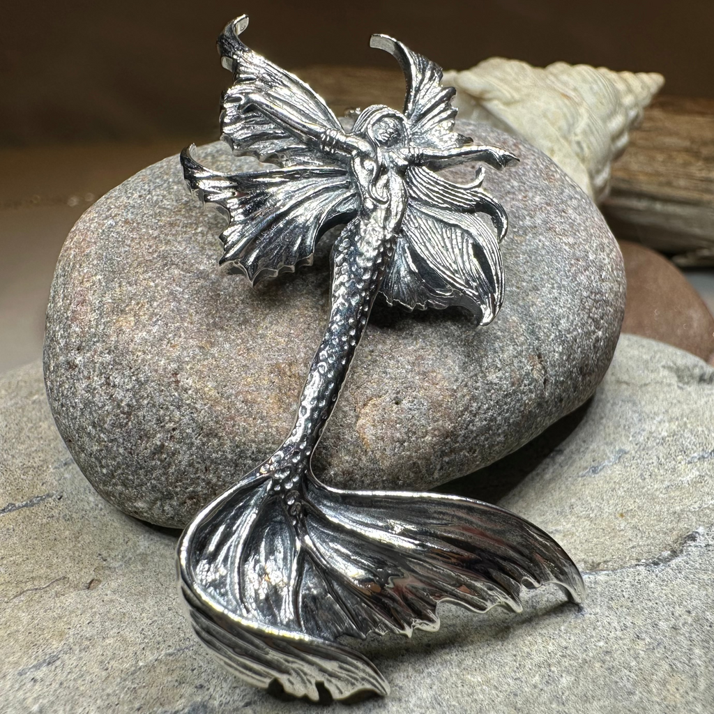 Sea Fairy Mermaid Necklace in Sterling Silver | Pendant | Wiccan Center