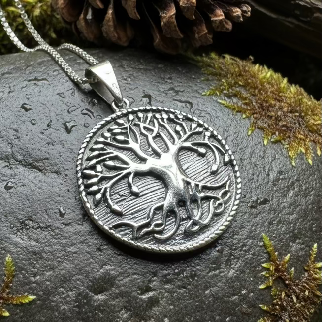 Duille Celtic Tree of Life Necklace in Sterling Silver | Pendant | Wiccan Center