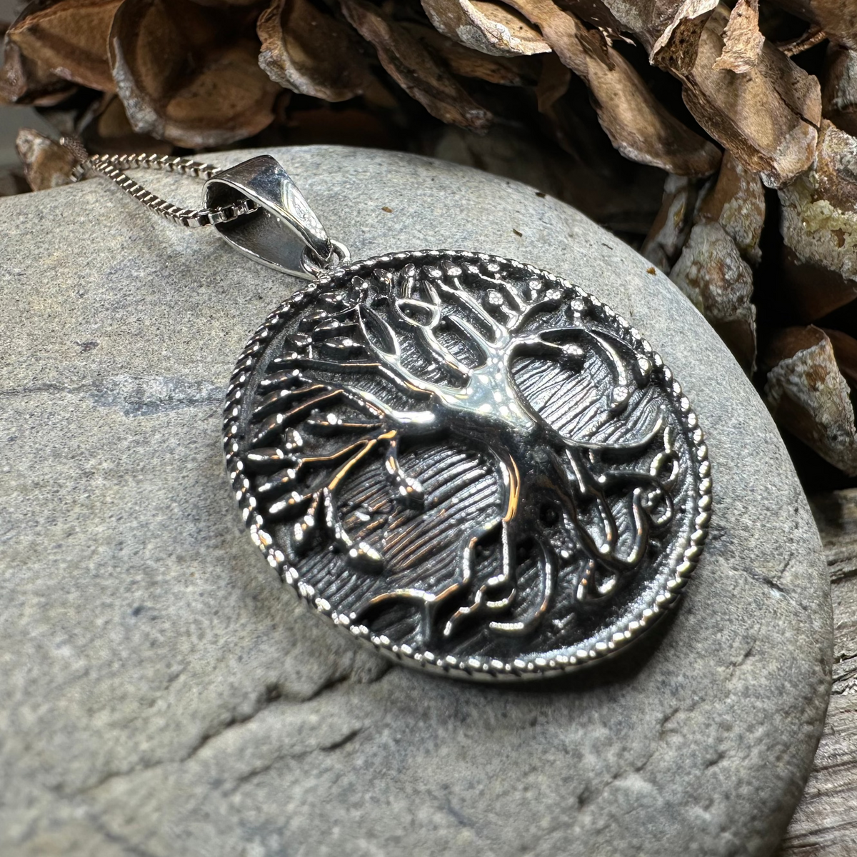 Duille Celtic Tree of Life Necklace in Sterling Silver | Pendant | Wiccan Center