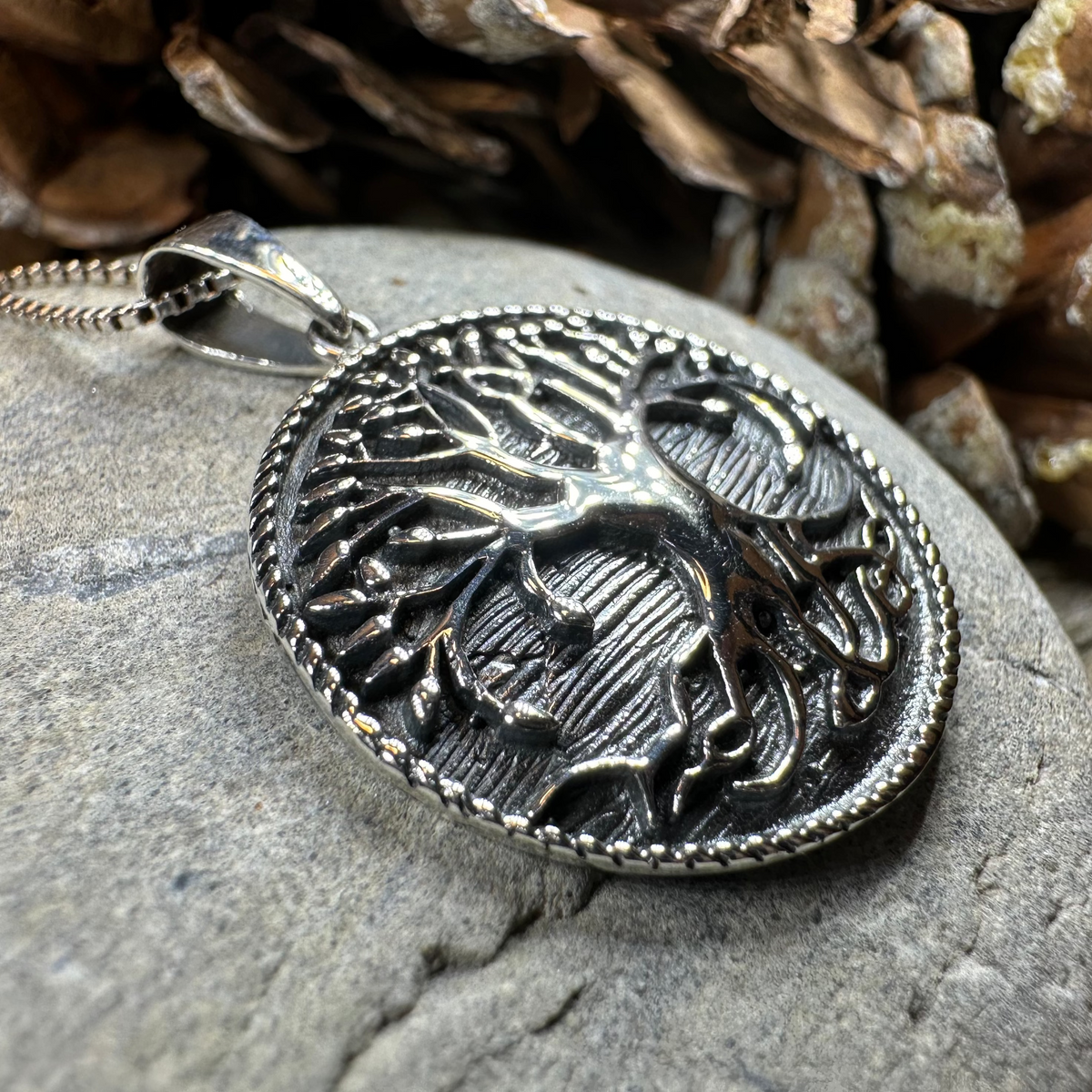 Duille Celtic Tree of Life Necklace in Sterling Silver | Pendant | Wiccan Center