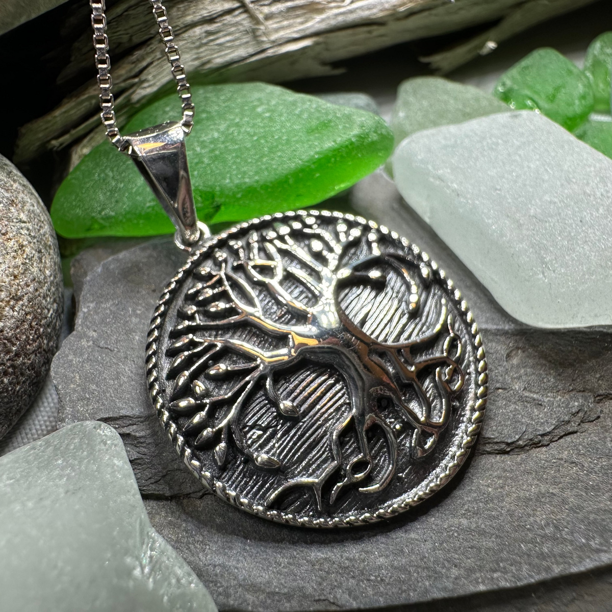Duille Celtic Tree of Life Necklace in Sterling Silver | Pendant | Wiccan Center