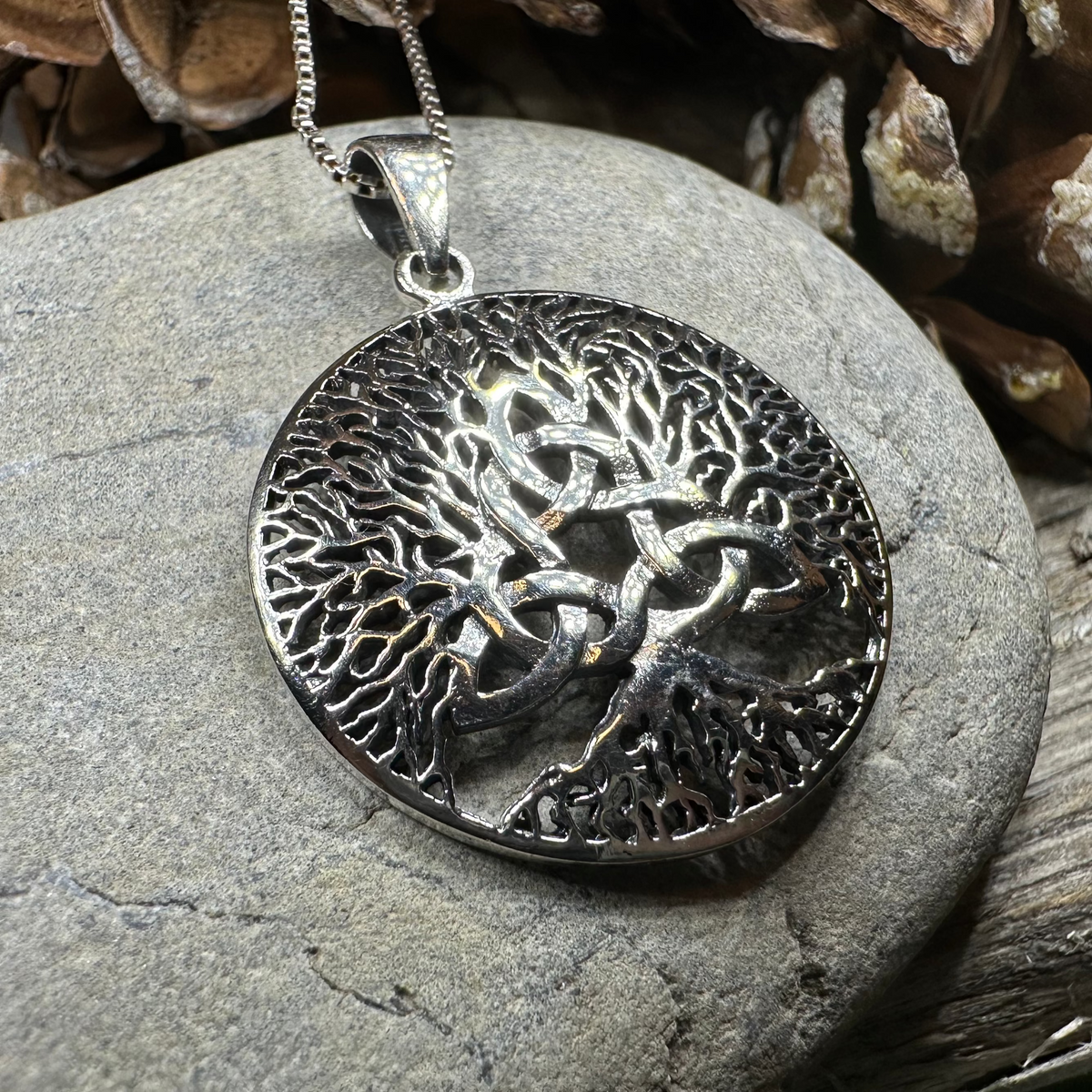 Tree of Life Triquetra Necklace in Sterling Silver | Pendant | Wiccan Center