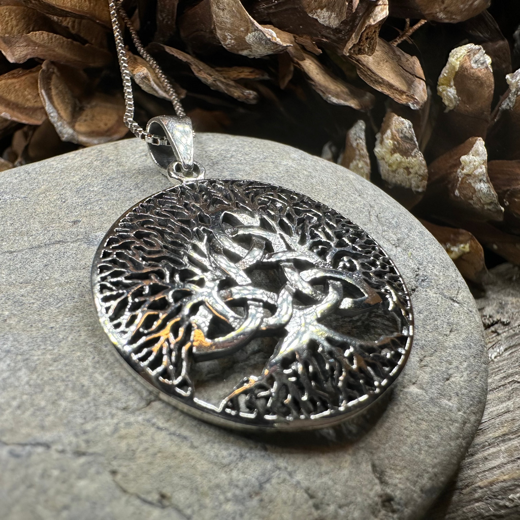 Tree of Life Triquetra Necklace in Sterling Silver | Pendant | Wiccan Center