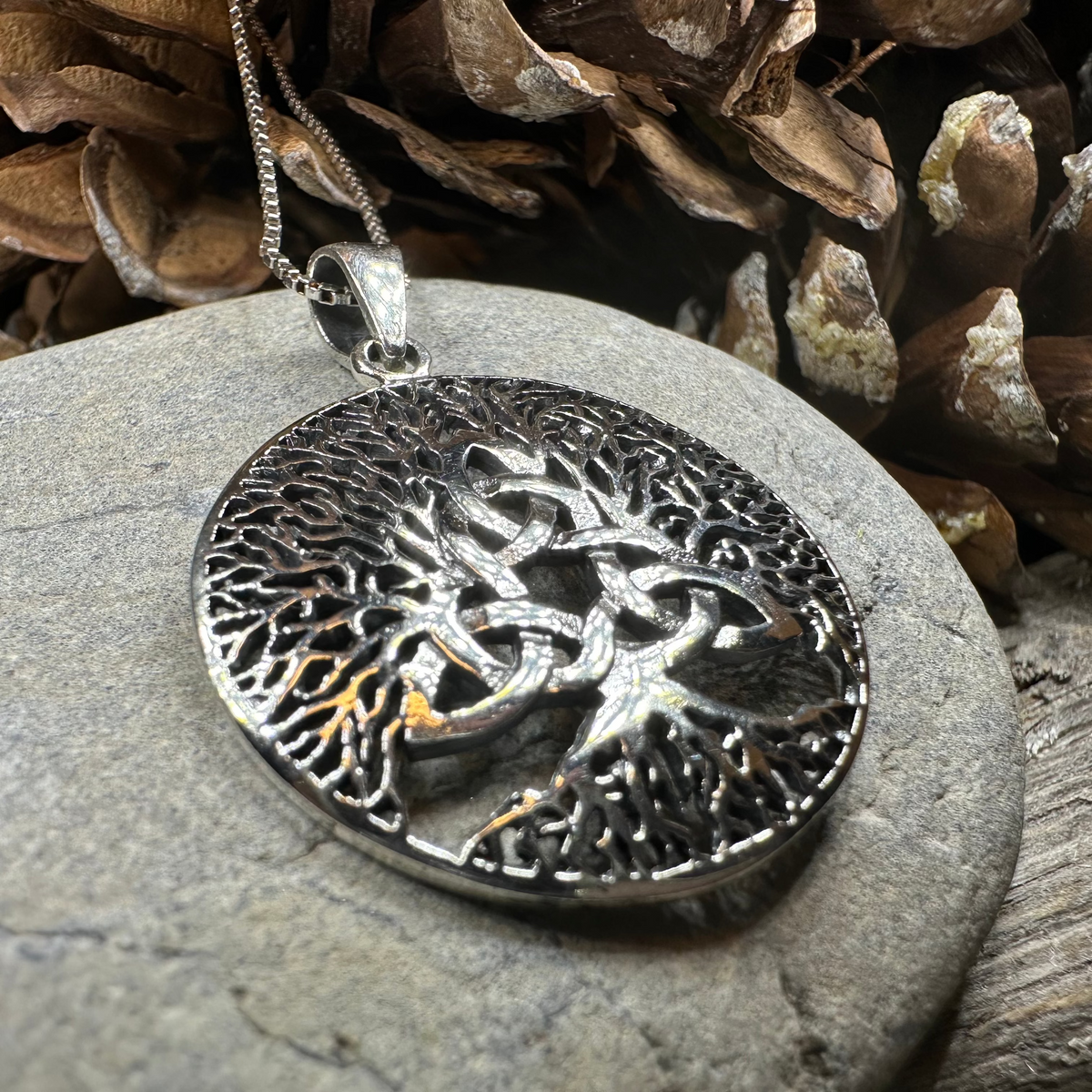 Tree of Life Triquetra Necklace in Sterling Silver | Pendant | Wiccan Center