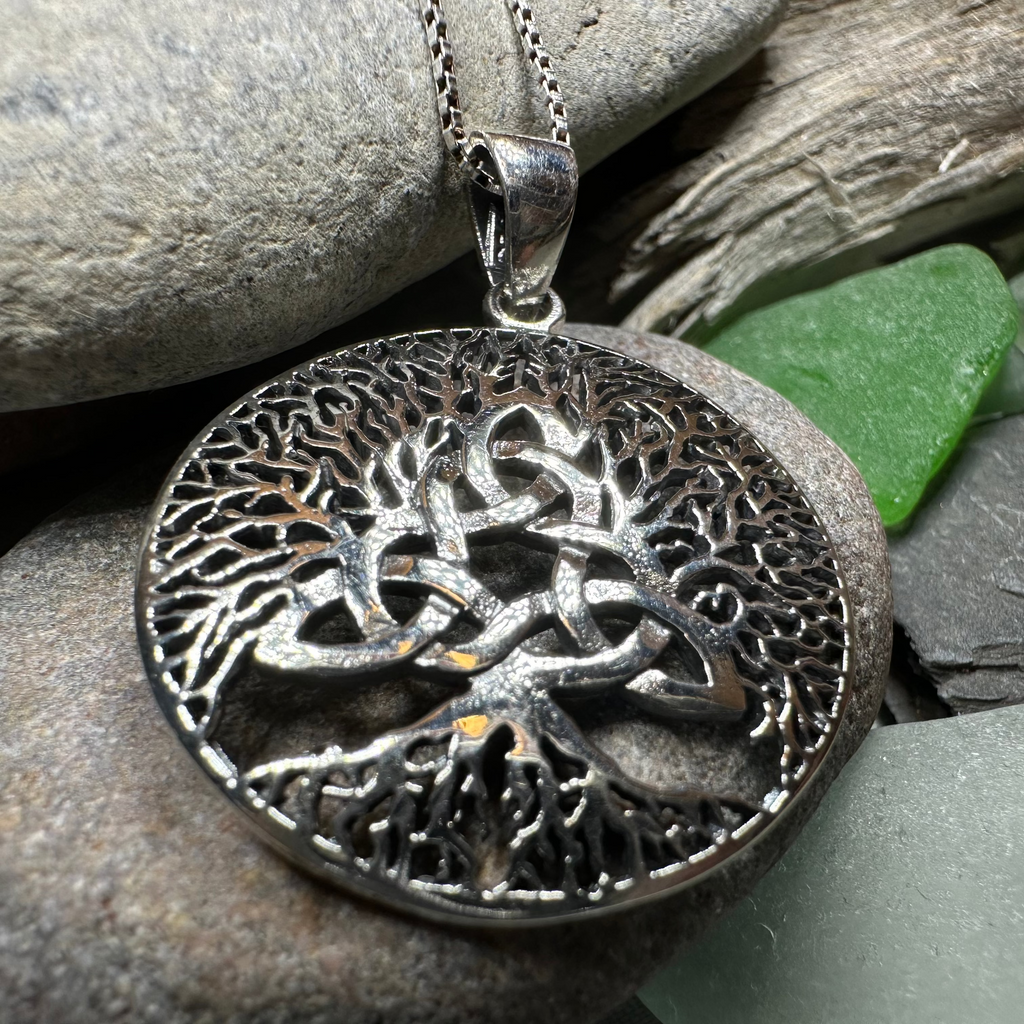 Tree of Life Triquetra Necklace in Sterling Silver | Pendant | Wiccan Center