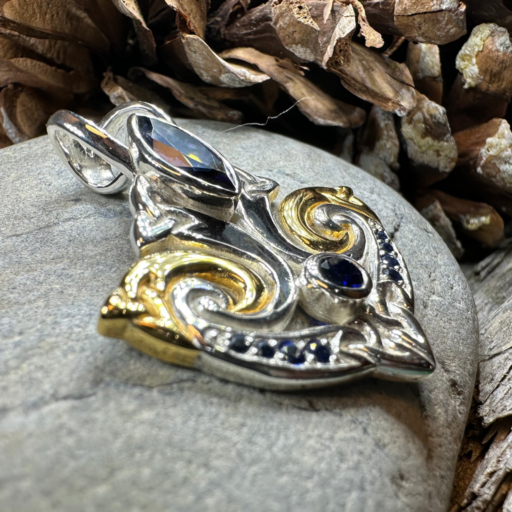 Celtic Triquetra Gemstone Necklace in Sterling Silver | Pendant | Wiccan Center