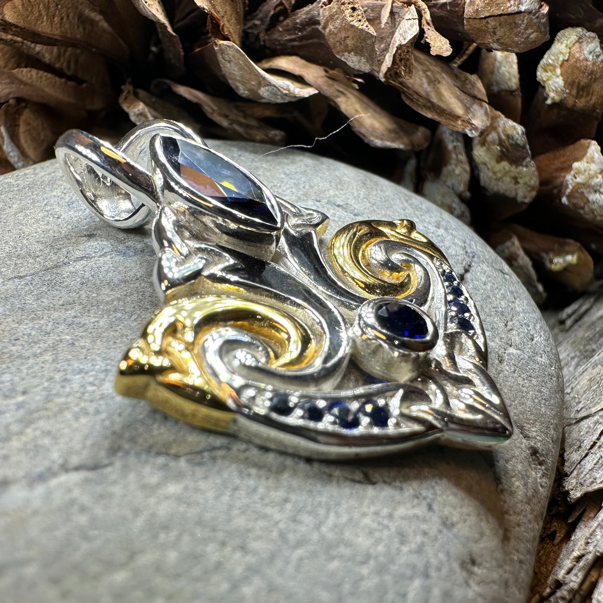 Celtic Triquetra Gemstone Necklace in Sterling Silver | Pendant | Wiccan Center