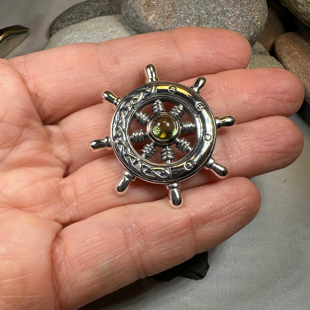 Keswick Celtic Ship's Wheel Necklace in Sterling Silver | Pendant | Wiccan Center