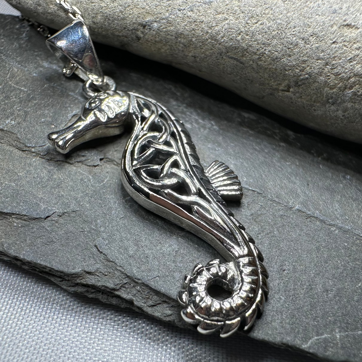 Serendipity Celtic Seahorse Necklace in Sterling Silver | Pendant | Wiccan Center