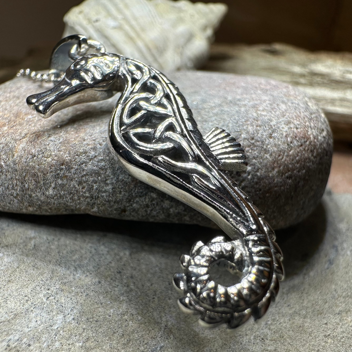 Serendipity Celtic Seahorse Necklace in Sterling Silver | Pendant | Wiccan Center
