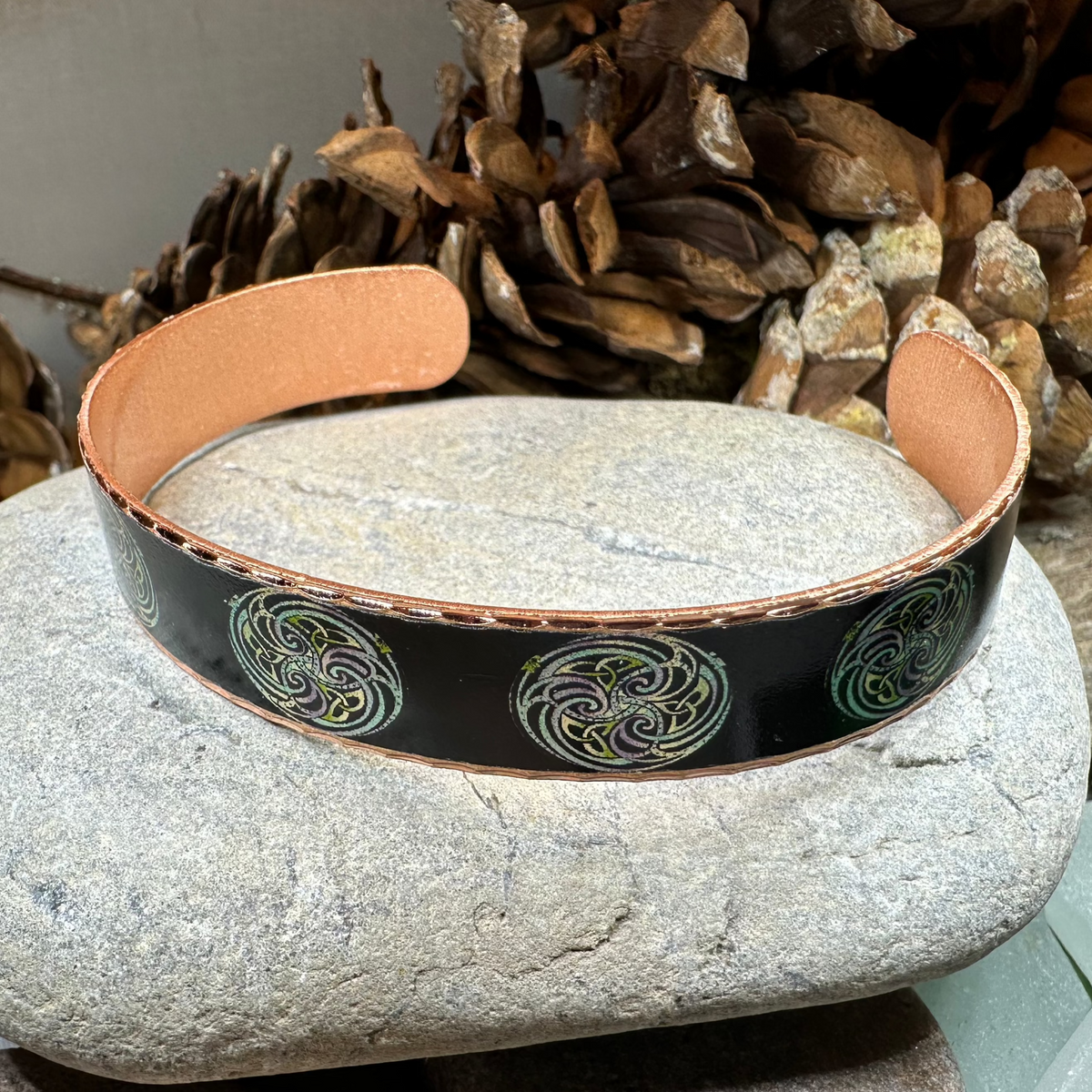 Mystical Celtic Spiral Copper Cuff Bracelet | Bracelet | Wiccan Center
