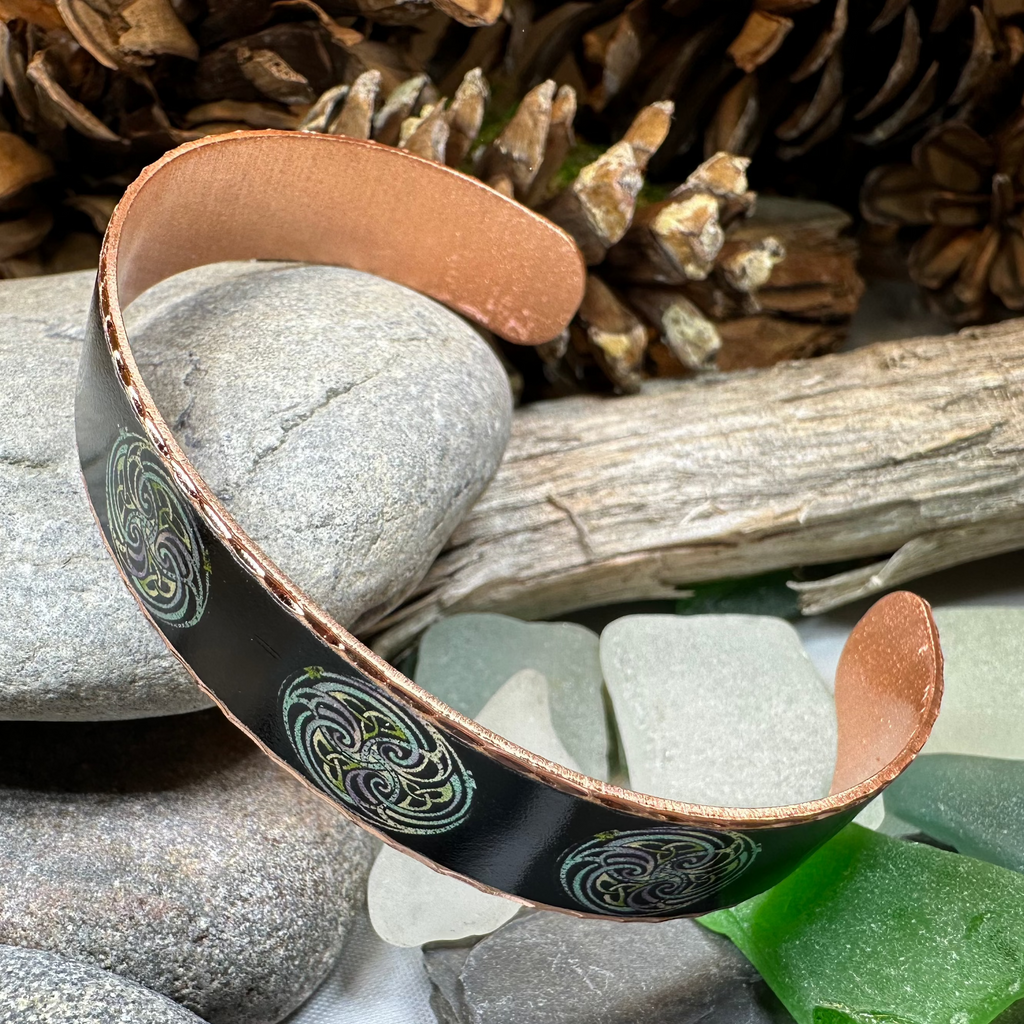 Mystical Celtic Spiral Copper Cuff Bracelet | Bracelet | Wiccan Center