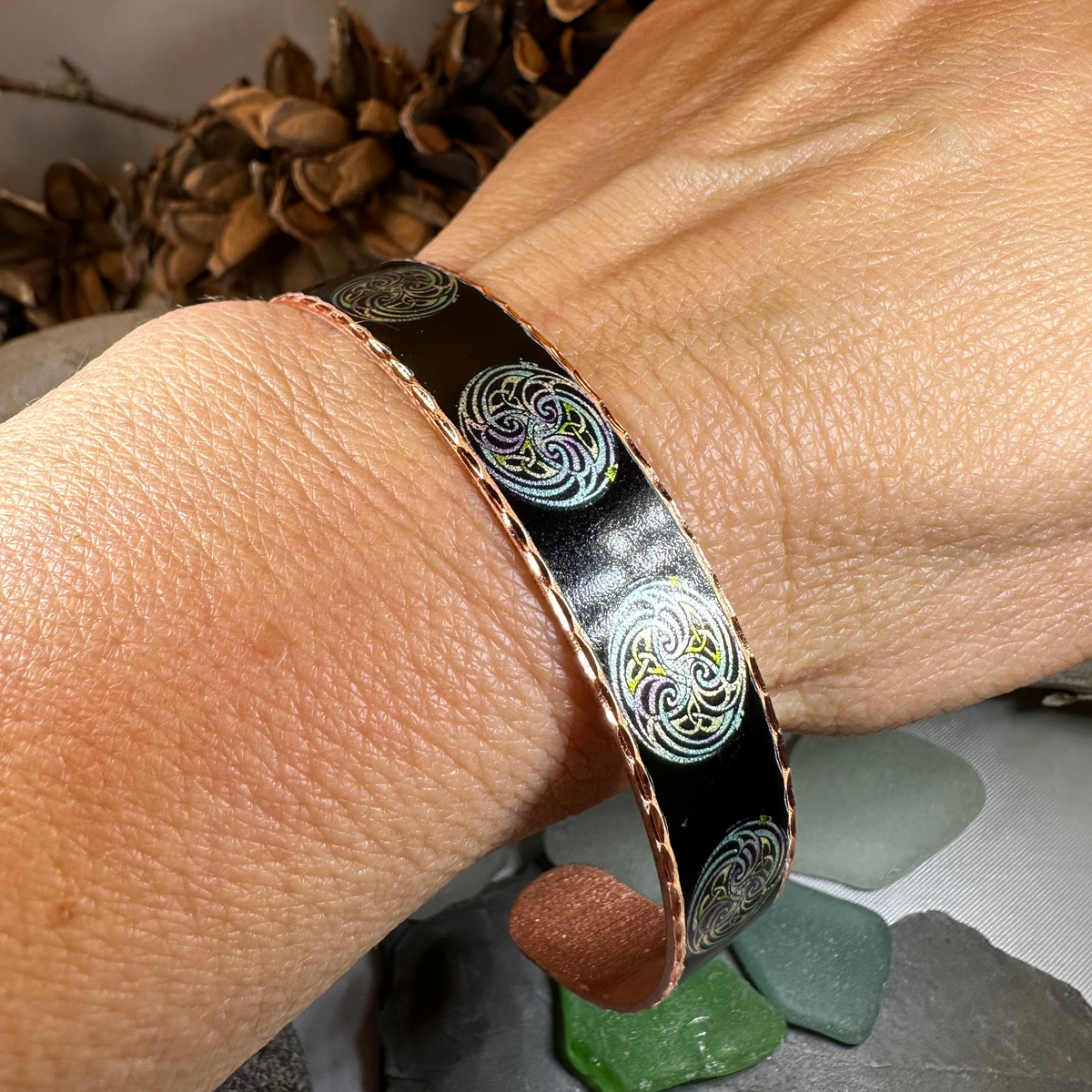 Mystical Celtic Spiral Copper Cuff Bracelet | Bracelet | Wiccan Center