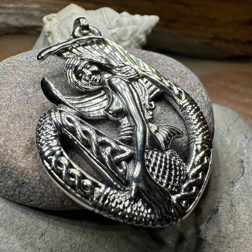 Ireland Celtic Mermaid Necklace in Sterling Silver | Pendant | Wiccan Center