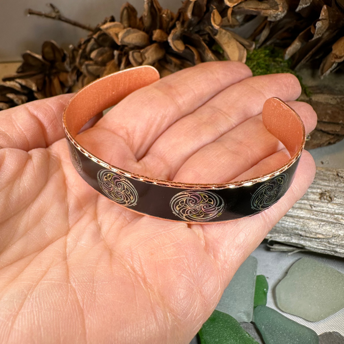 Mystical Celtic Spiral Copper Cuff Bracelet | Bracelet | Wiccan Center