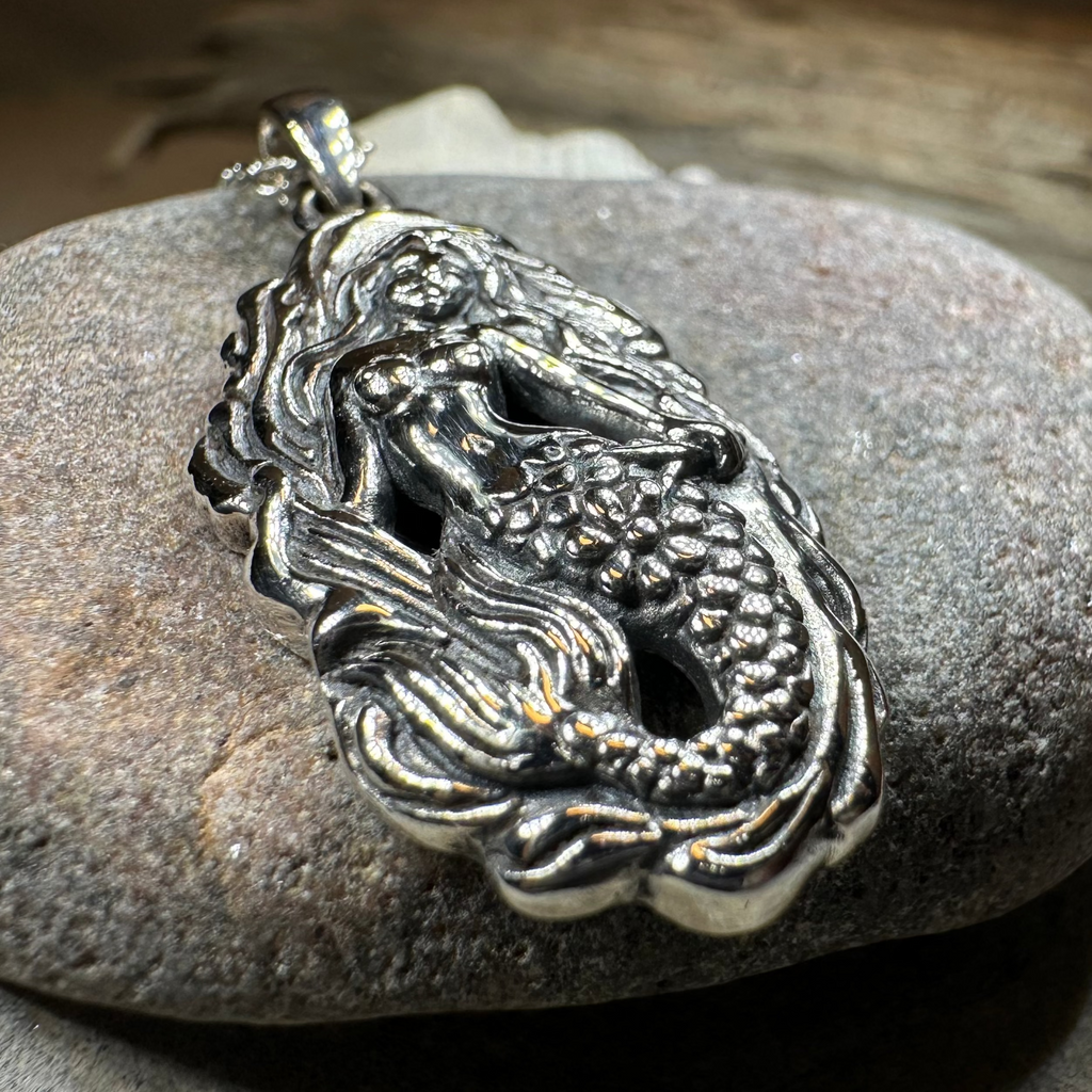 Under the Sea Beachy Mermaid Necklace in Sterling Silver | Pendant | Wiccan Center