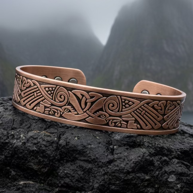 Celtic Birds Copper Cuff Bracelet | Bracelet | Wiccan Center