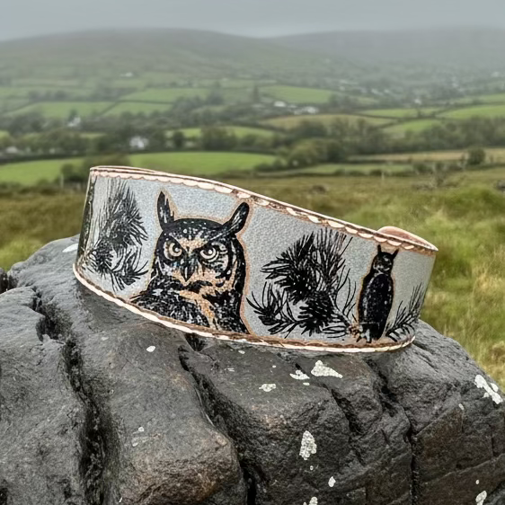 Mystical Owl Copper Cuff Bracelet | Bracelet | Wiccan Center