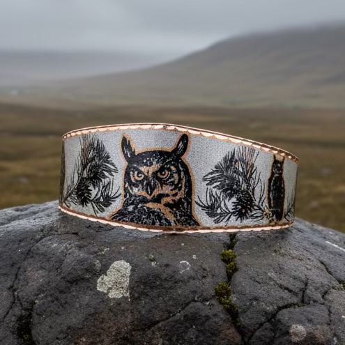 Mystical Owl Copper Cuff Bracelet | Bracelet | Wiccan Center