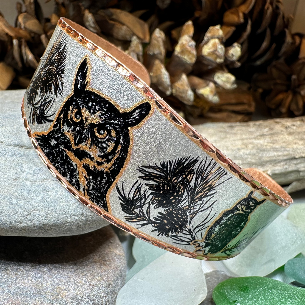 Mystical Owl Copper Cuff Bracelet | Bracelet | Wiccan Center
