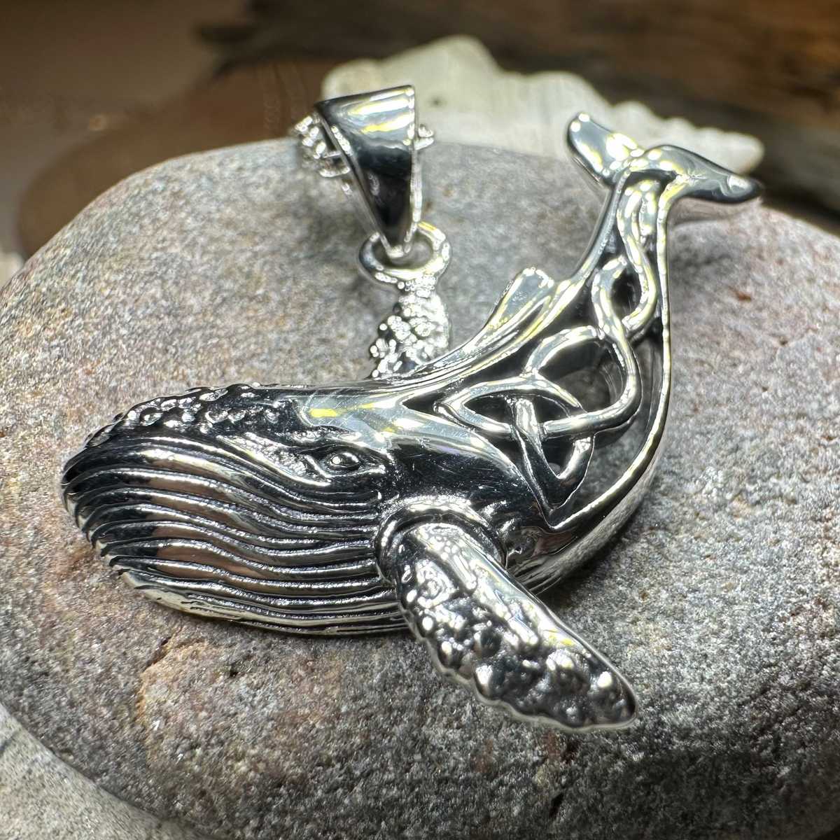 Celtic Knot Whale Necklace in Sterling Silver | Pendant | Wiccan Center