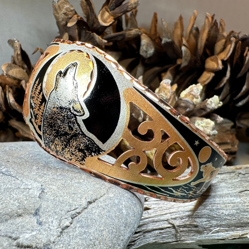 Wolf Spirit Copper Cuff Bracelet | Bracelet | Wiccan Center