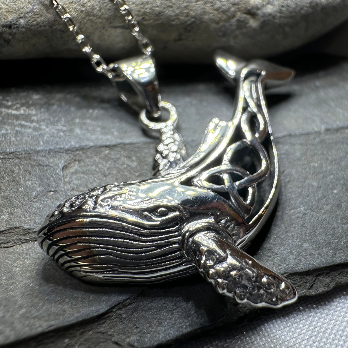Celtic Knot Whale Necklace in Sterling Silver | Pendant | Wiccan Center