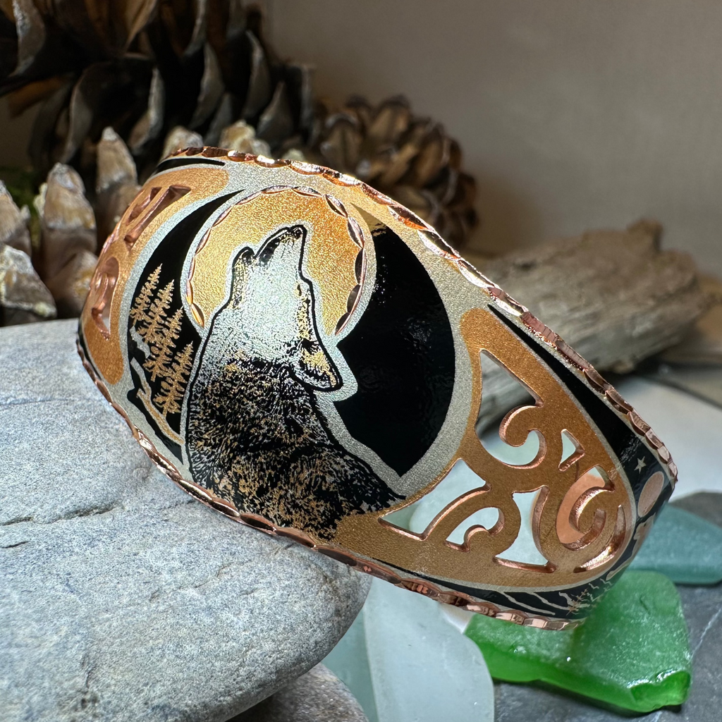 Wolf Spirit Copper Cuff Bracelet | Bracelet | Wiccan Center