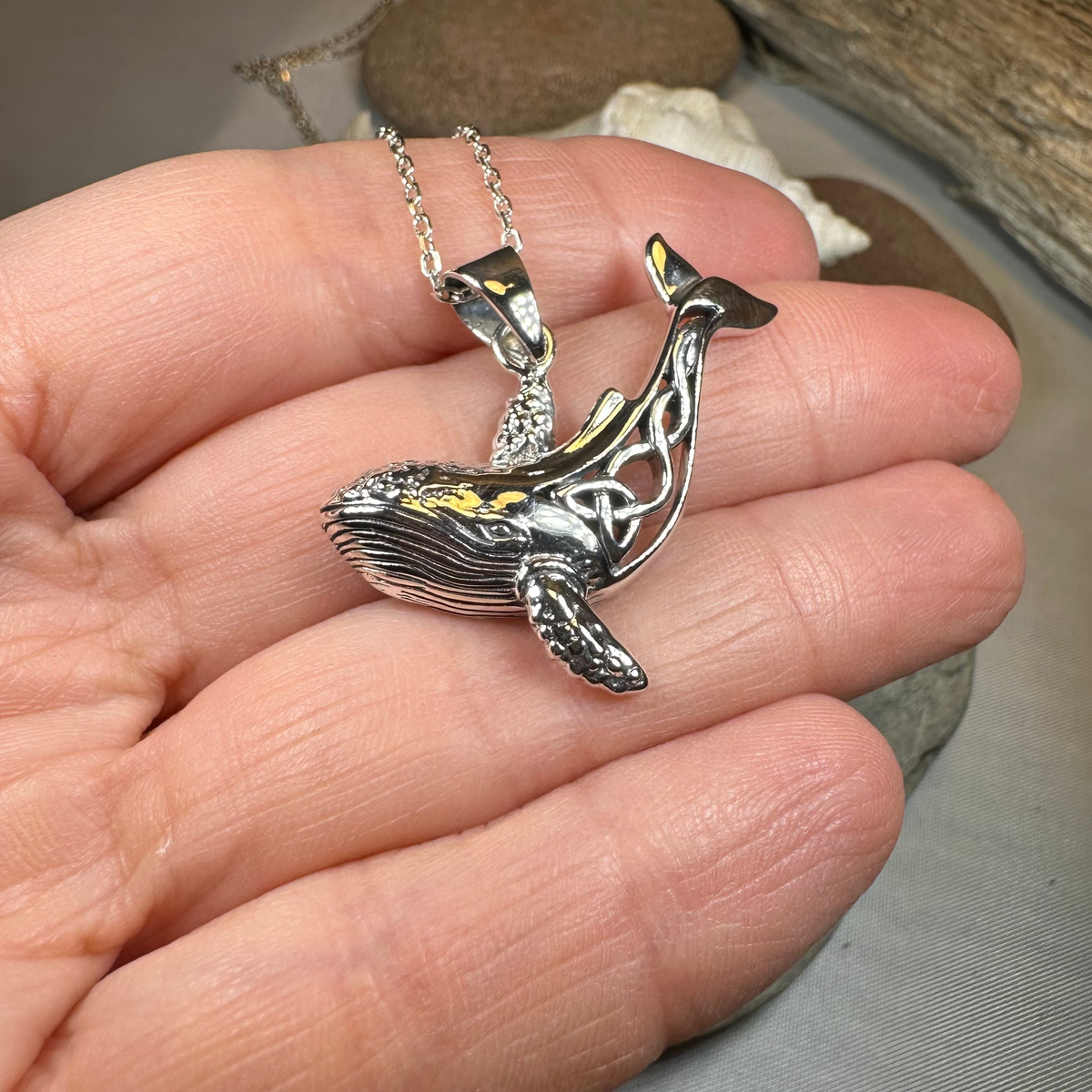 Celtic Knot Whale Necklace in Sterling Silver | Pendant | Wiccan Center