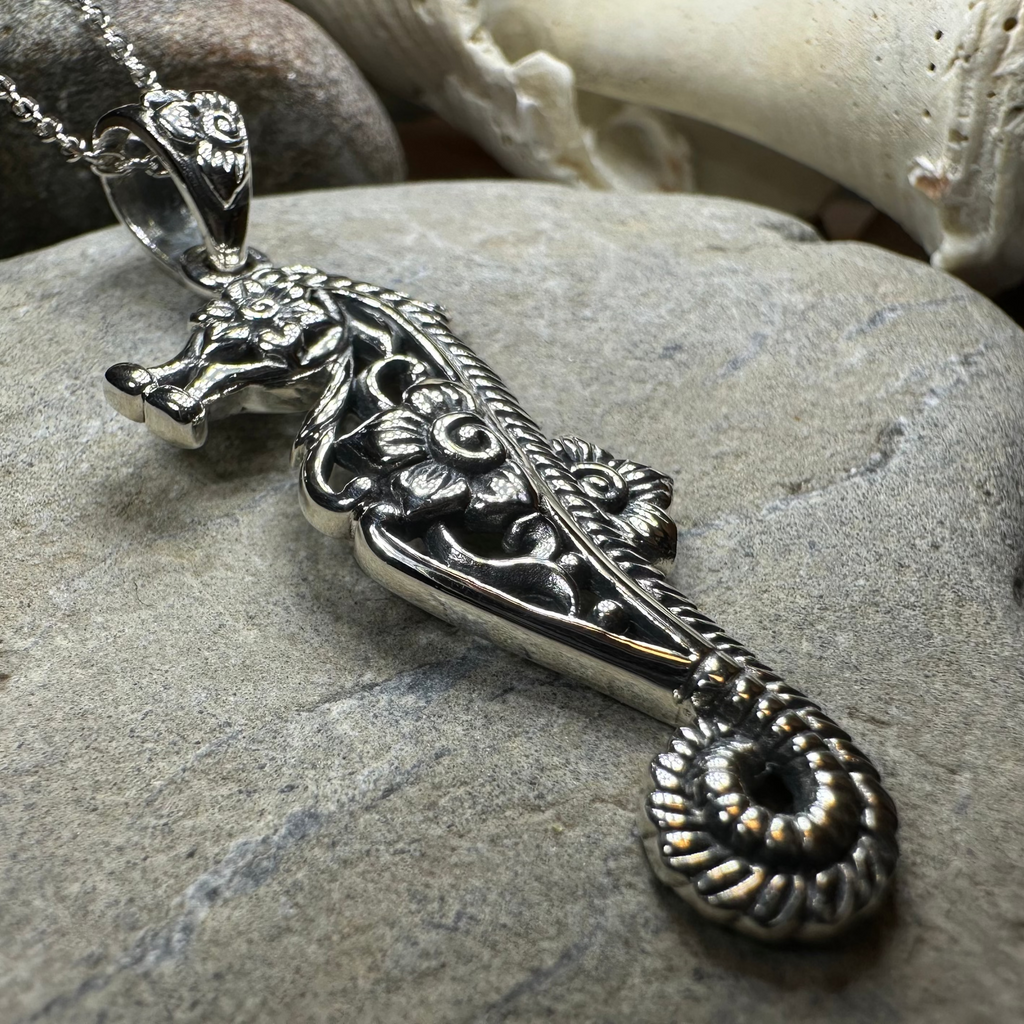Blooming Seahorse Necklace | Pendant | Wiccan Center