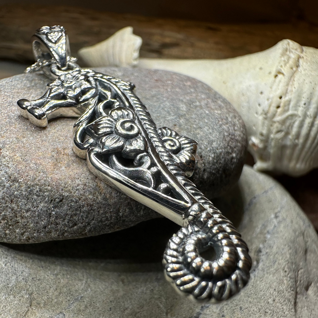Blooming Seahorse Necklace | Pendant | Wiccan Center