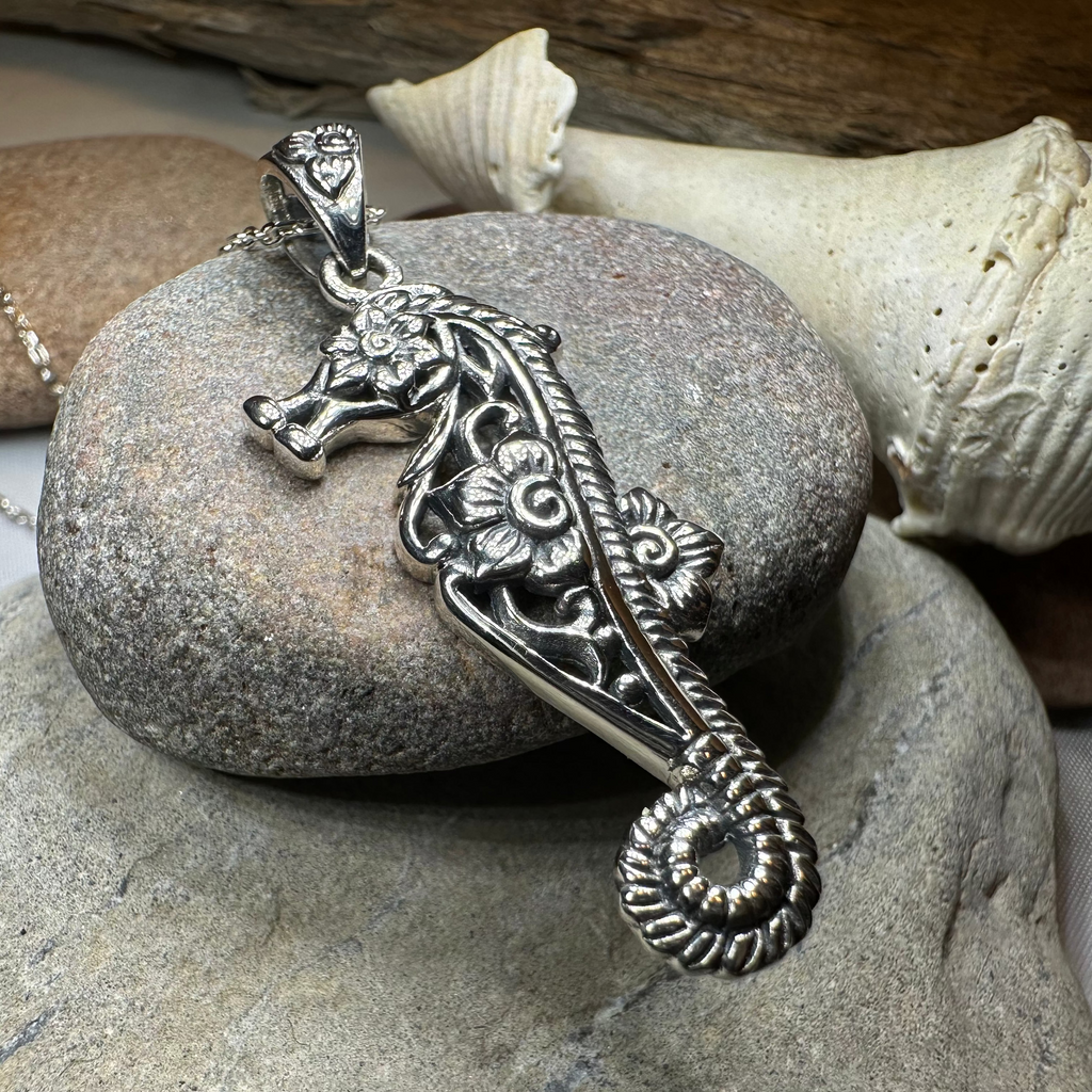 Blooming Seahorse Necklace | Pendant | Wiccan Center