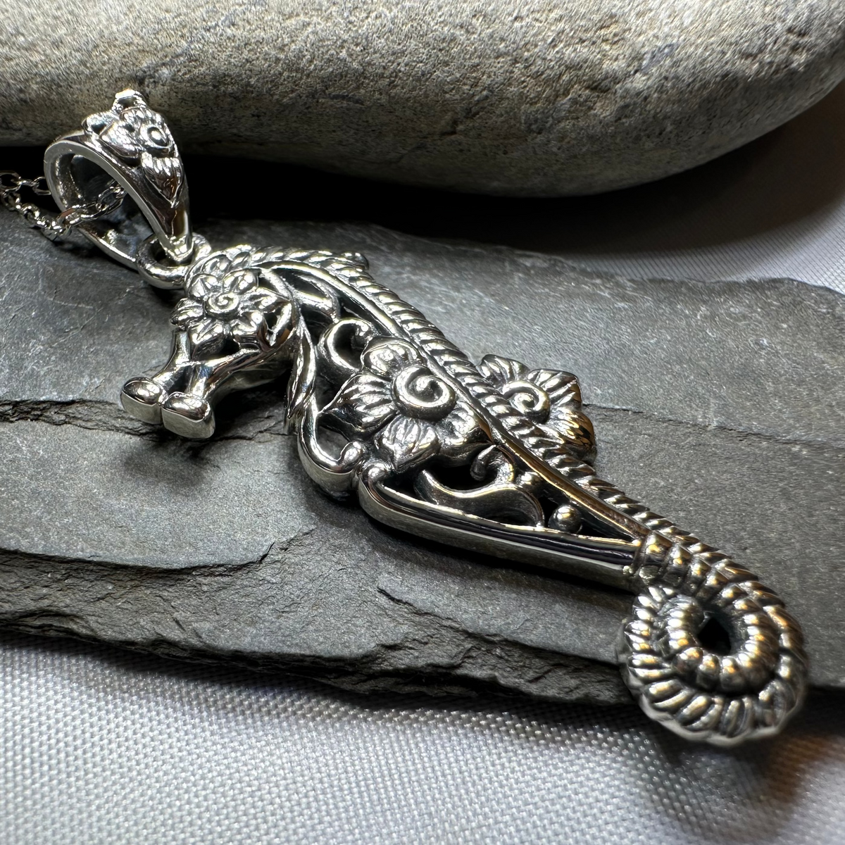 Blooming Seahorse Necklace | Pendant | Wiccan Center