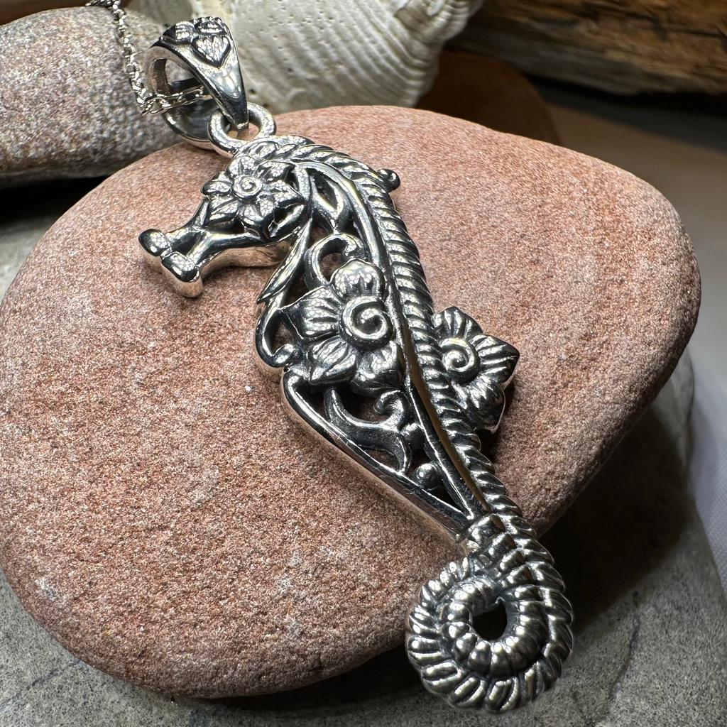 Blooming Seahorse Necklace | Pendant | Wiccan Center