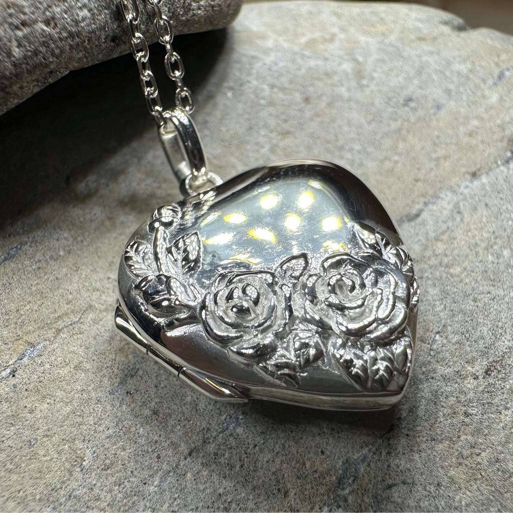 Rose Bouquet Locket Necklace in Sterling Silver | Locket | Wiccan Center