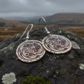 Mystical Celtic Spiral Copper Earrings | Dangle Earrings | Wiccan Center