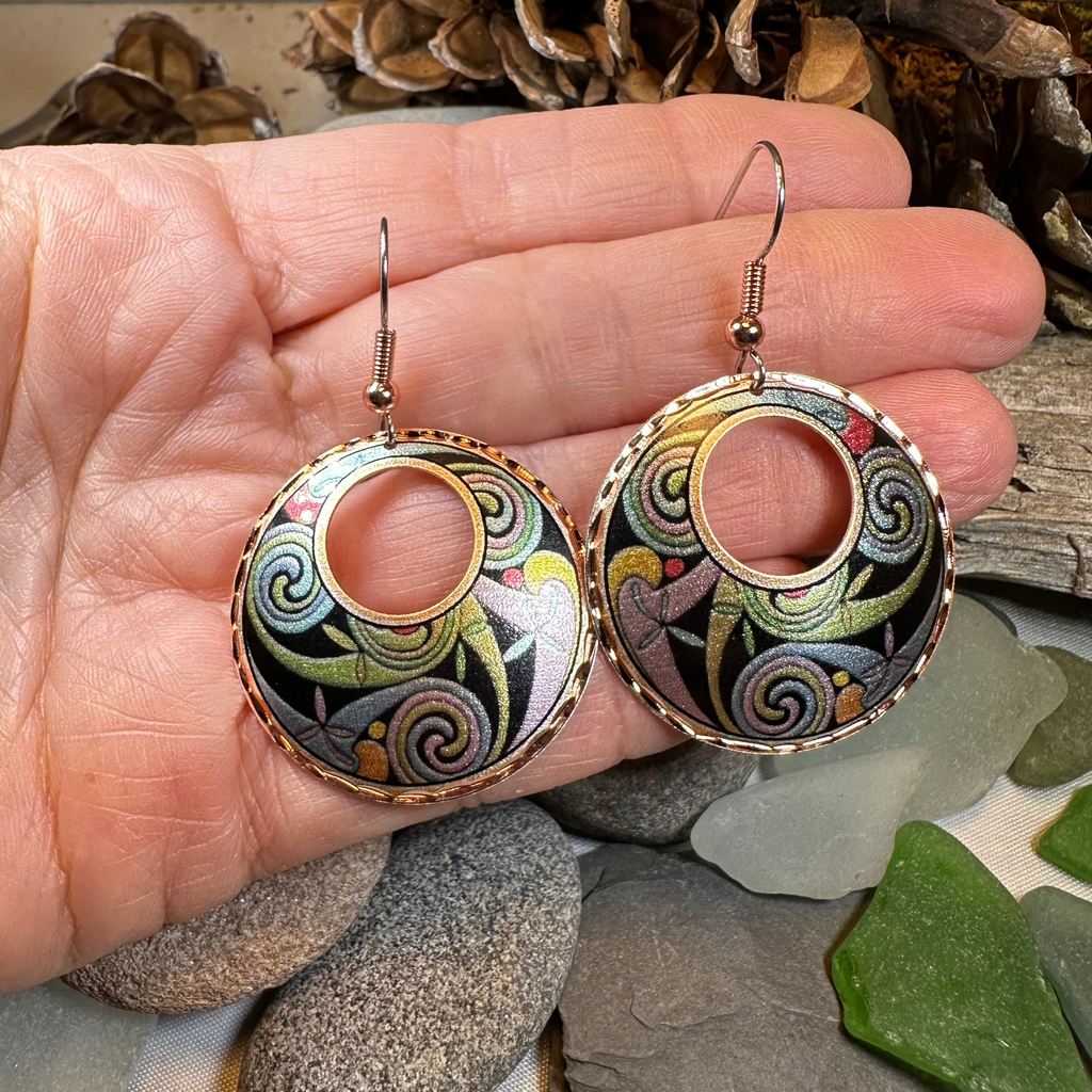 Rainswept Celtic Spiral Copper Earrings | Dangle Earrings | Wiccan Center
