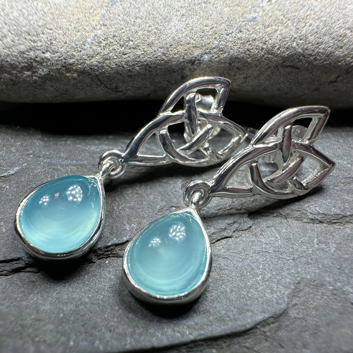 Modern Celtic Post Earrings in Sterling Silver
