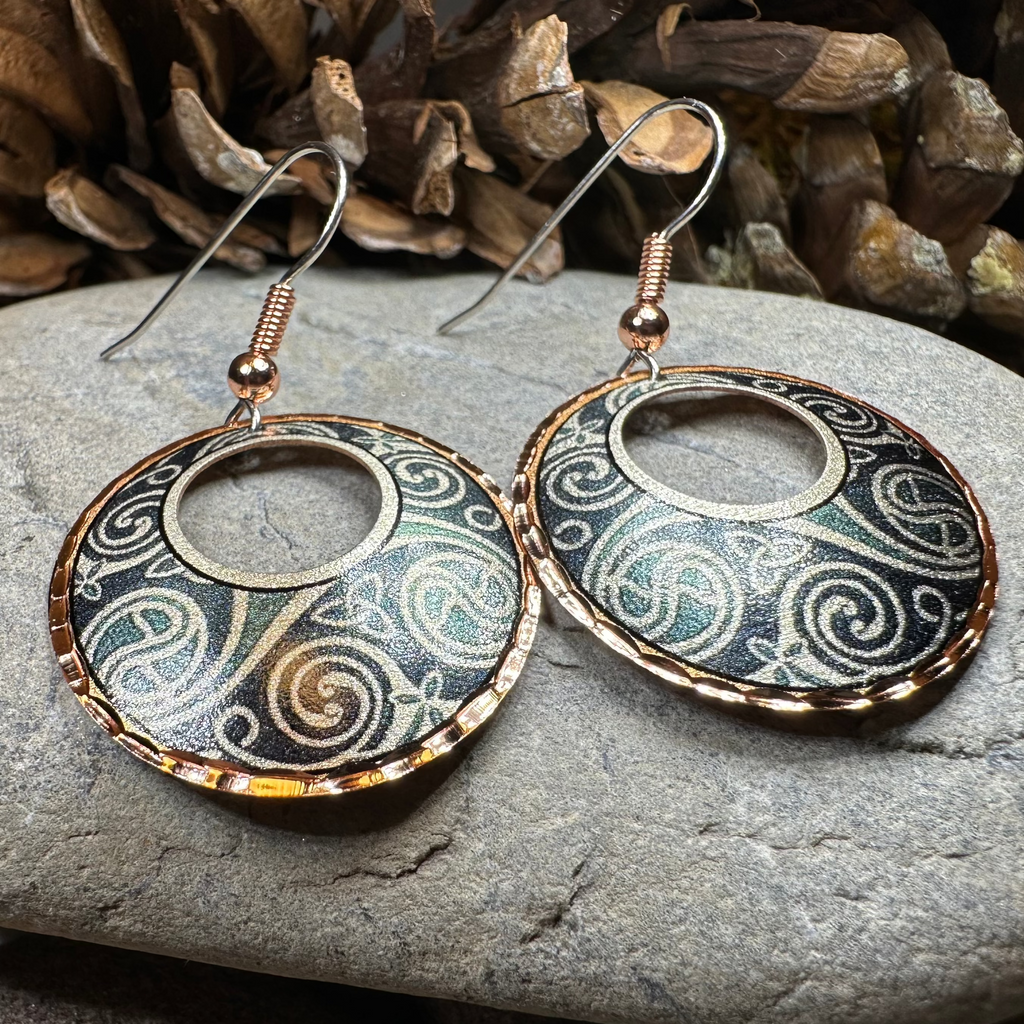 Renewal Celtic Spiral Copper Earrings | Dangle Earrings | Wiccan Center