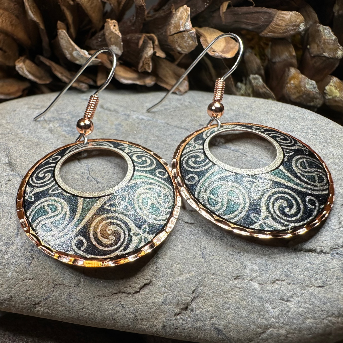 Renewal Celtic Spiral Copper Earrings | Dangle Earrings | Wiccan Center