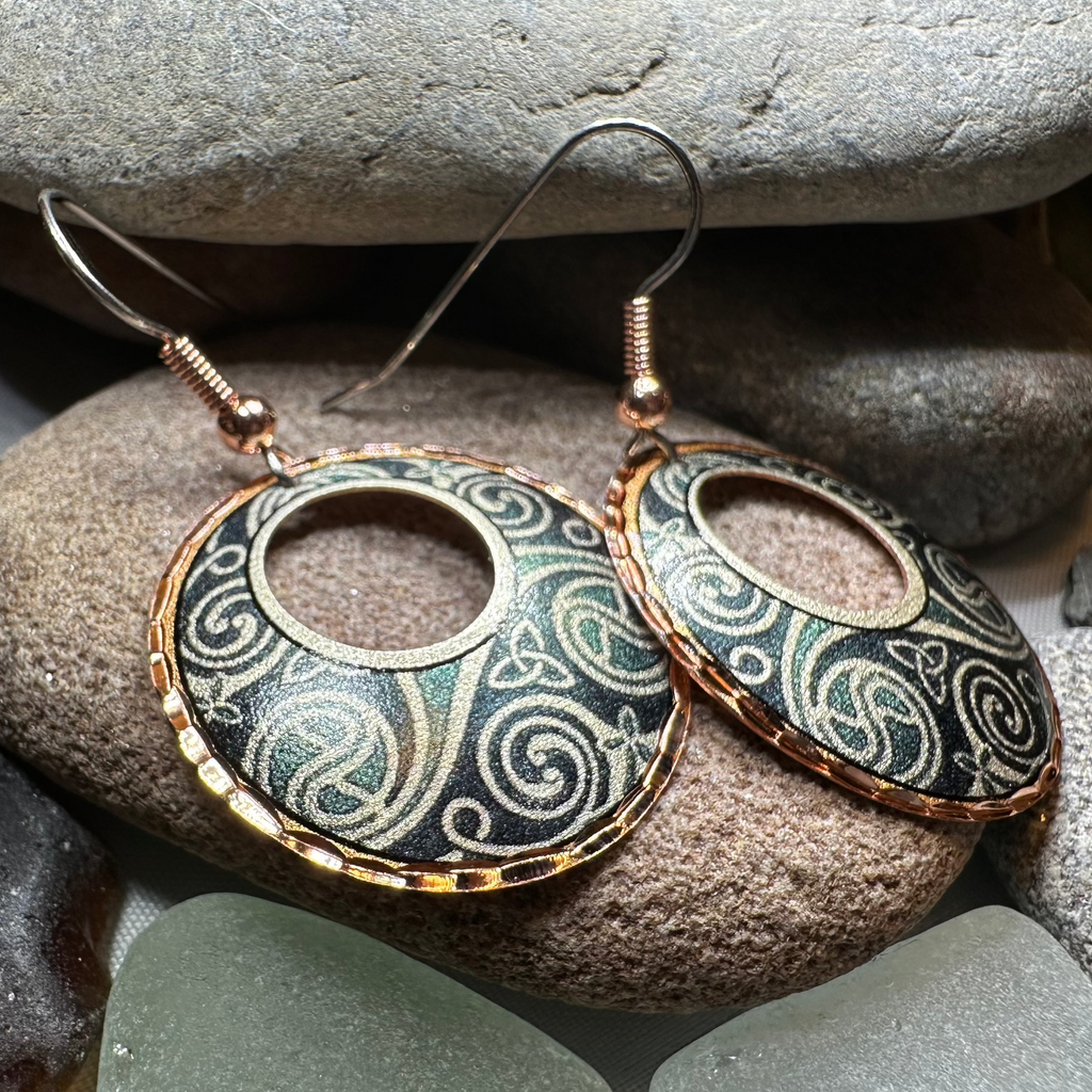 Renewal Celtic Spiral Copper Earrings | Dangle Earrings | Wiccan Center