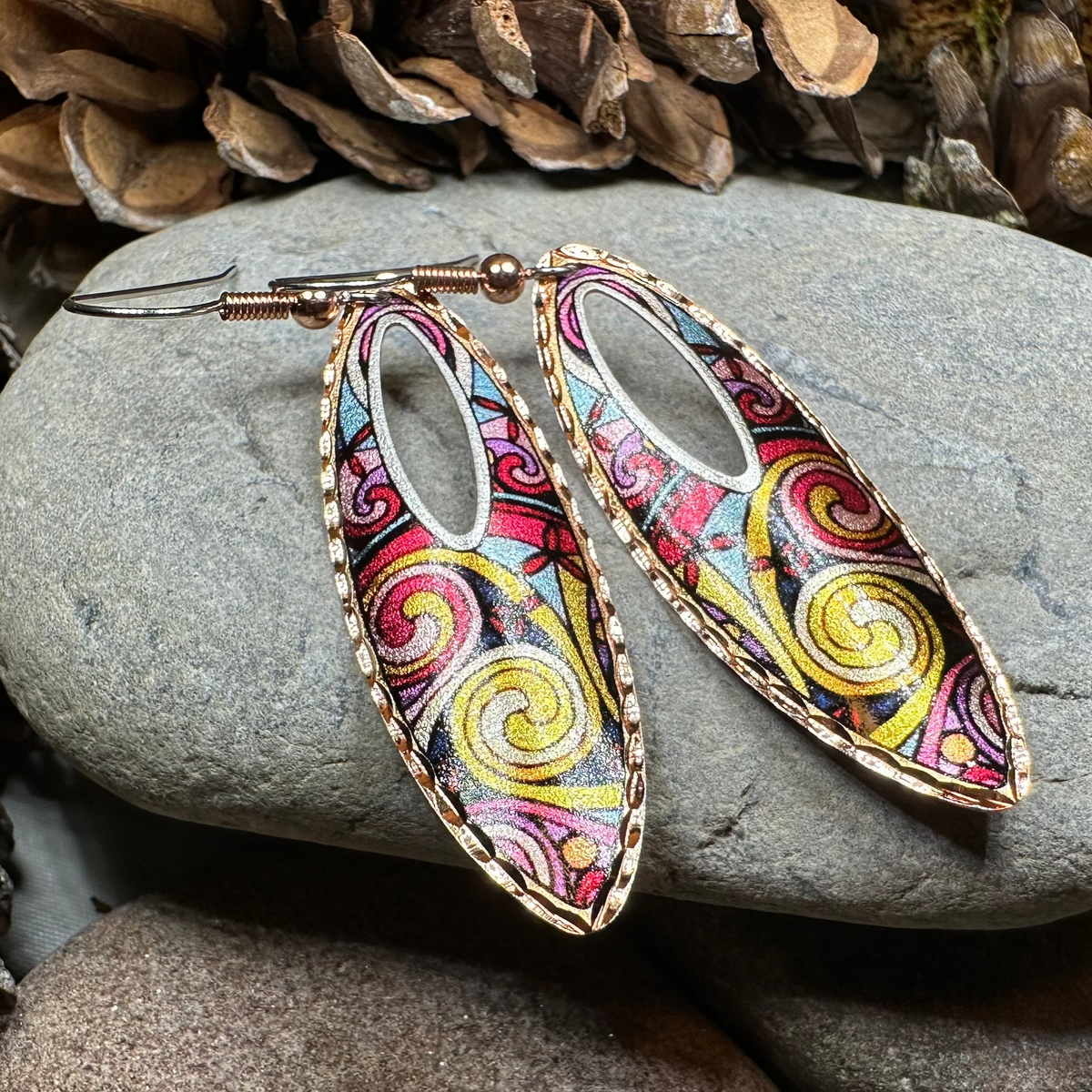 Free Spirit Celtic Spiral Copper Earrings