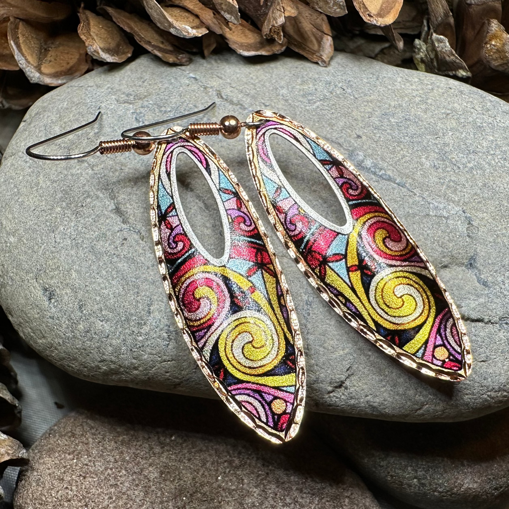 Free Spirit Celtic Spiral Copper Earrings | Dangle Earrings | Wiccan Center
