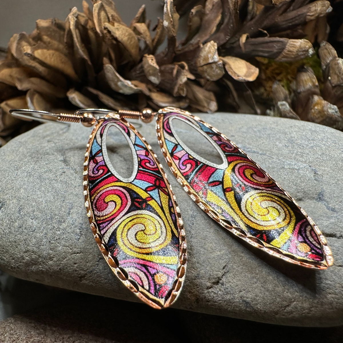 Free Spirit Celtic Spiral Copper Earrings
