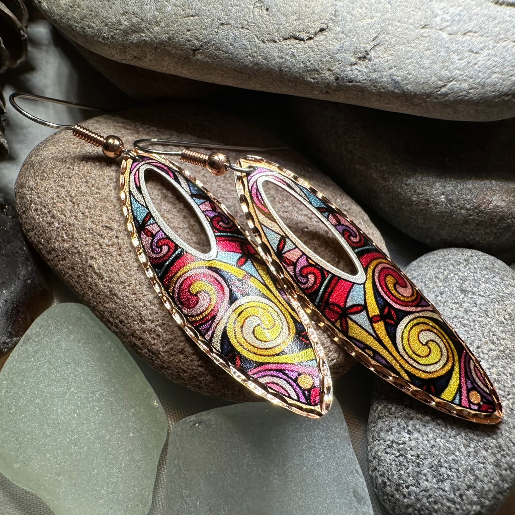 Free Spirit Celtic Spiral Copper Earrings | Dangle Earrings | Wiccan Center