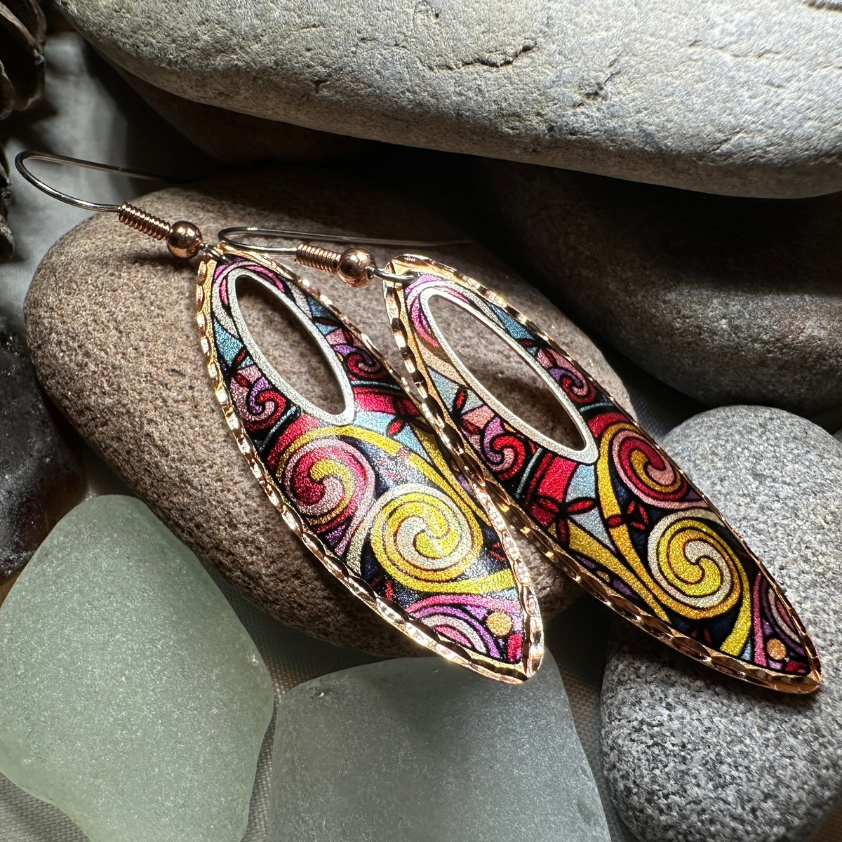 Free Spirit Celtic Spiral Copper Earrings