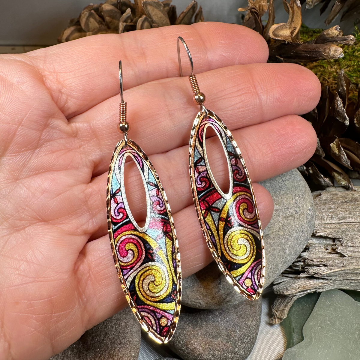 Free Spirit Celtic Spiral Copper Earrings