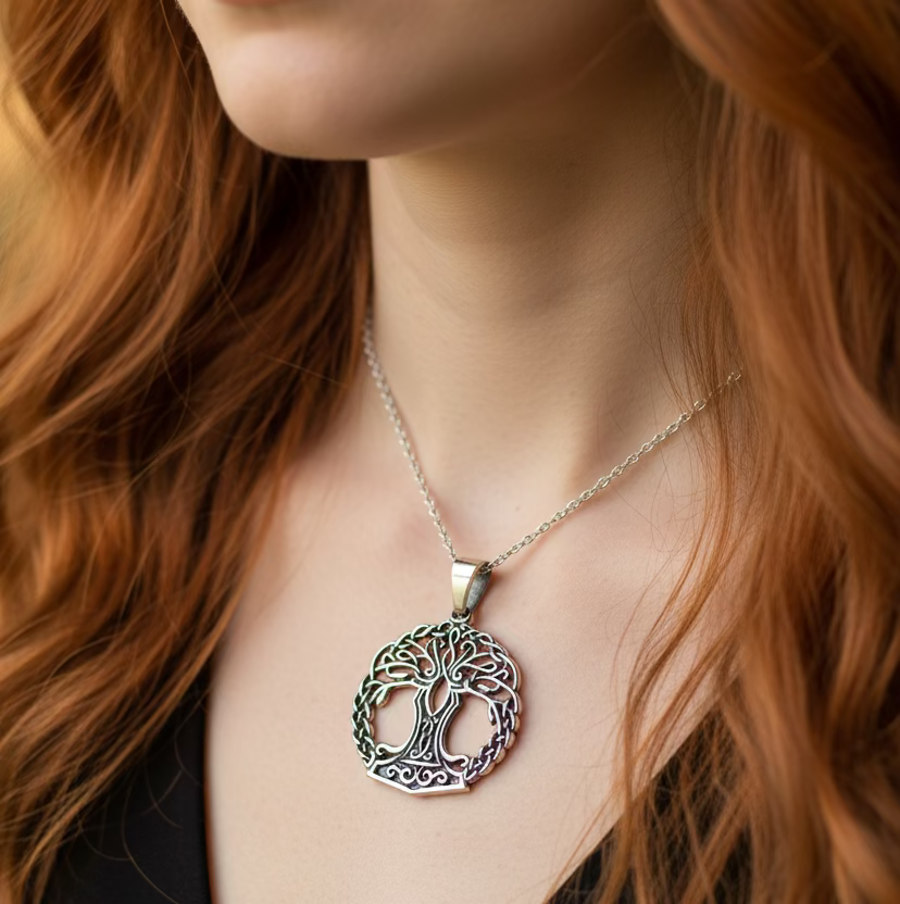 Laramie Tree of Life Necklace in Sterling Silver | Pendant | Wiccan Center