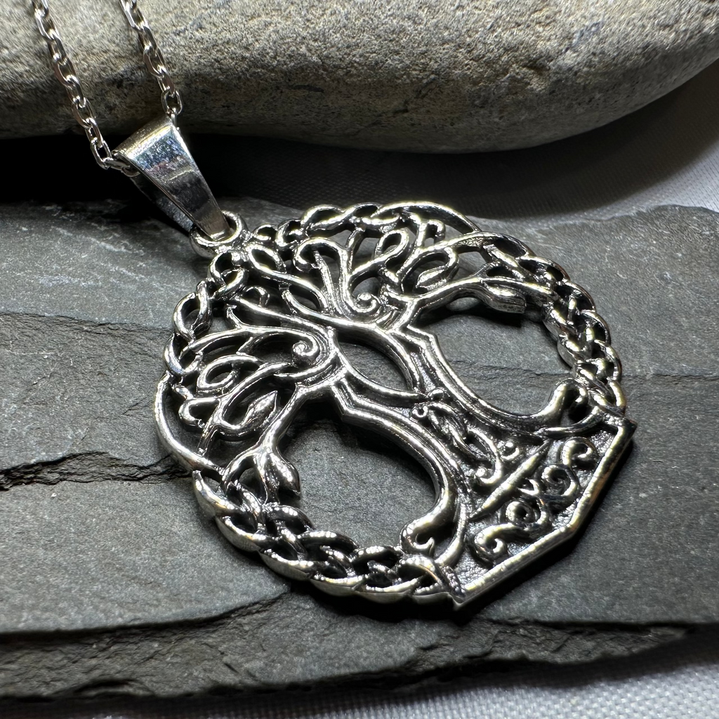 Laramie Tree of Life Necklace in Sterling Silver | Pendant | Wiccan Center