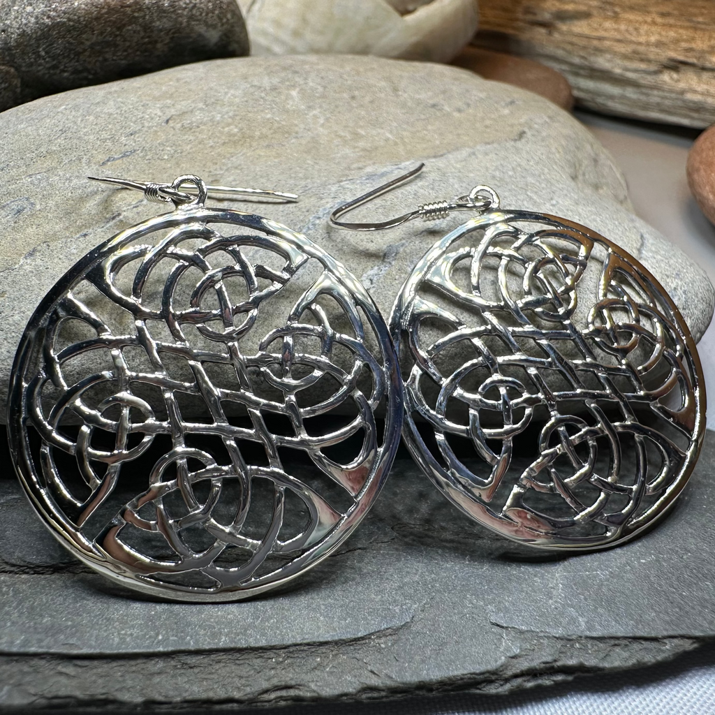 Deirdre Celtic Knot Earrings in Sterling Silver | Dangle Earrings | Wiccan Center